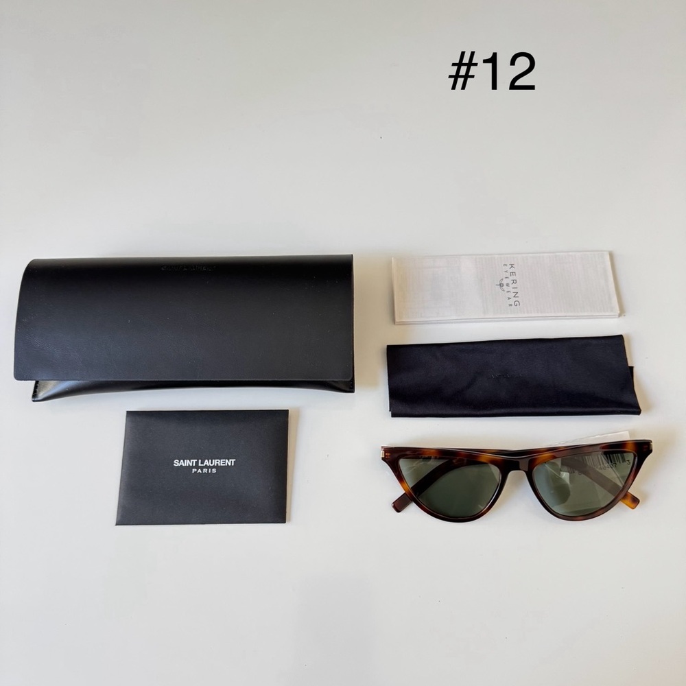 Saint Laurent SL550 SLIM 002 Cat Eye Havana Tortoiseshell 56-16-145 Sunglasses - Picture 4 of 16